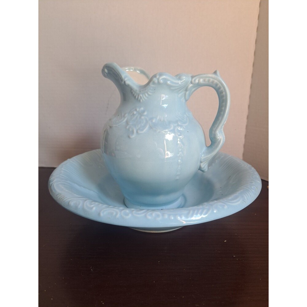 Vintage Arnels Light Blue Basin And Pitcher Set